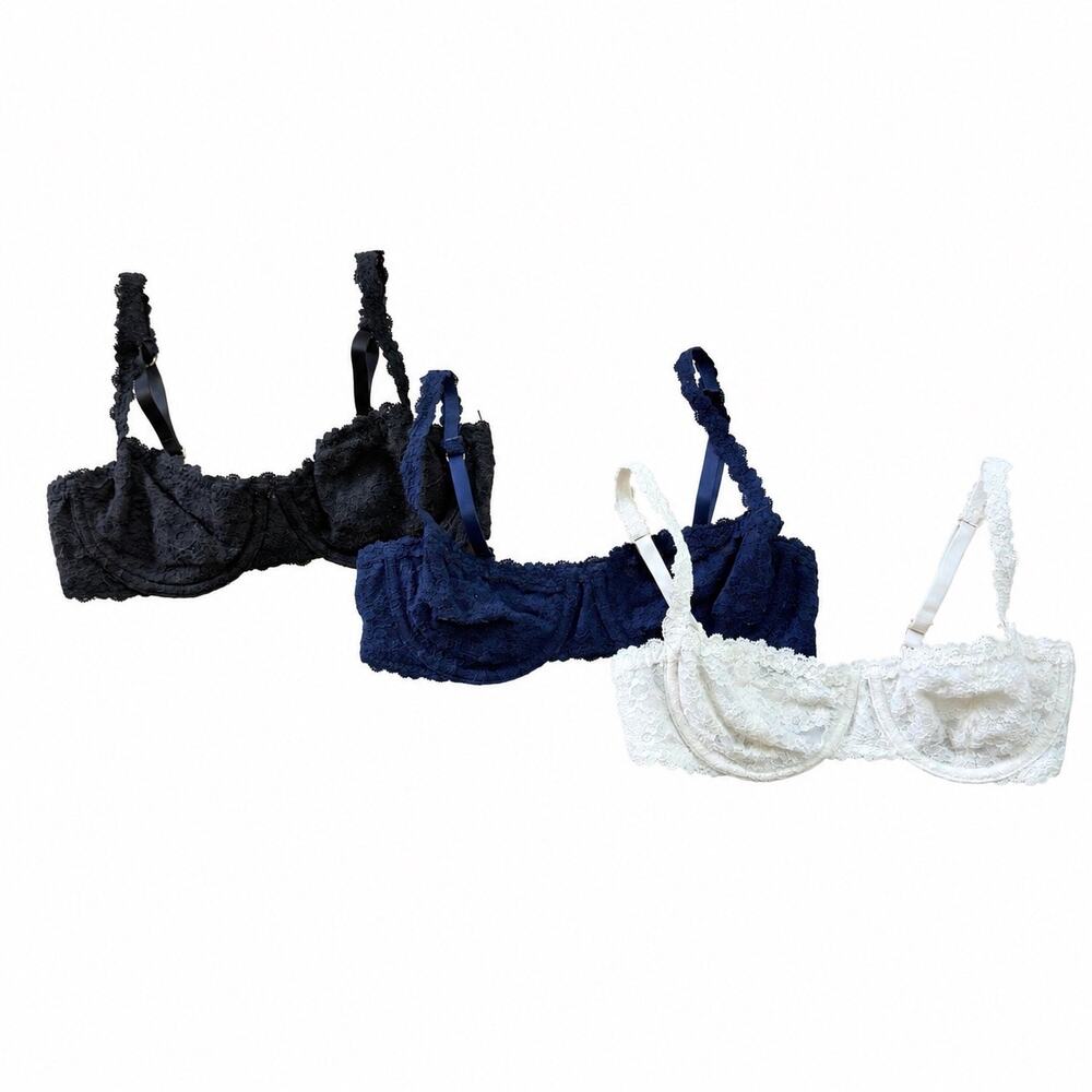 Aerie Show Off Vintage Lace Unlined Balconette Bra Lot of 3 Women’s 32C